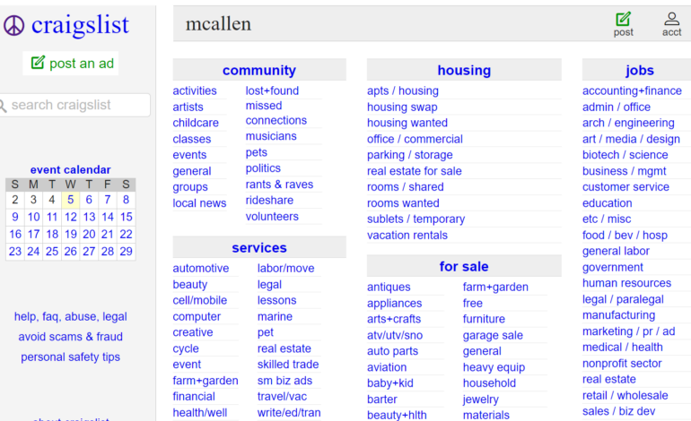 Craigslist Of Mcallen Tx – Explore The Details Instantly!